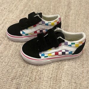 Vans rainbow checked toddler sneakers - size 6M